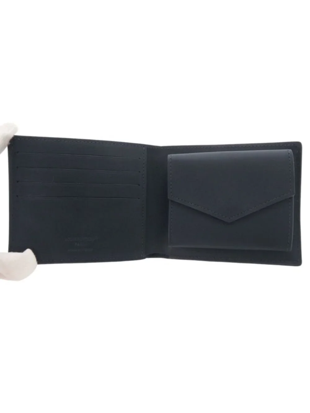 Louis Vuitton Portefeuille Marco Aerogram Leather Navy Bifold Wallet